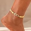 Wendalern Bracelet De Cheville Infini En Or Strass Numéro 8 Bracelet De Cheville Cz Infini Amour Sans Fin Plage Chaîne De Cheville À Maillons Épais Bijoux De Pied Pour Femmes #1