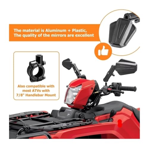 Espejo retrovisor manillar plegable con ángulo ajustable para evitar puntos ciegos en moto 6