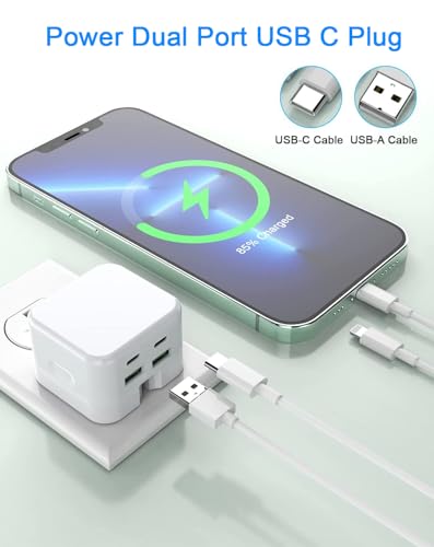 USB C Plug Fast Charger for Apple iPhone 16/16 Pro Max/16 Pro/16 Plus/15/15 Pro Max/14/13/12/11/SE 2020/iPad Pro/Air/Mini, Fold Multi 2 USB and 2 USBC Adapter Charging Plug UK Type C for i Phone - Image 5