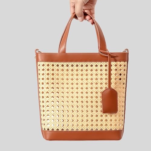 Bolso Tote de Ratán para Mujer Bolso de Playa de Paja miniatura 2