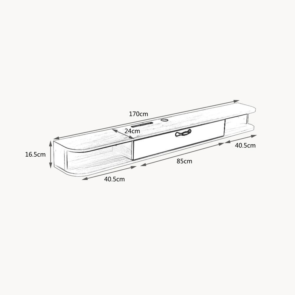 TV-Schrank Minimalistischer schwebender TV-Ständer, kleines Lagerregal for Wohnzimmer und Schlafzimmer mit Kabelmanagement Medienschrank(Weiß)