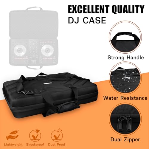 Image of DJ Case - 22.8 inchx14.6 inchx3.5 inch - Fits Pioneer DJ Controller DDJ-SR /SR2 /REV1 /Denon MC4000 /Numark NVII /Mixtrack Pro3 /Hercules Inpulse 500 /NV Platinum - Hard Shell Traveling Case - For DJ Equipment