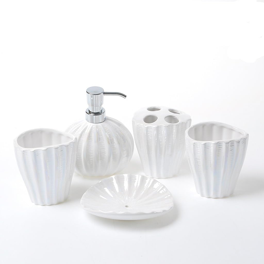 Ceramic Bathroom Accessories Set Washing Tools Mouthwash Cup Soap Toothbrush Holder Household Items(D)