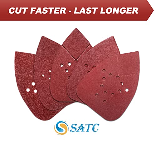 Mouse Sandpaper Mouse Sander Pads 50 PCS Mouse Detail Sander Sandpaper 60/80/120/150/220 Grits Palm Sander Sandpaper 12 Hole Mouse Sander Sandpaper SATC