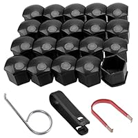 20 x Radmutterkappen 21mm, Abdeckkappen für Radschrauben, für Schrauben, Radmuttern Kappen, Kappen für Radschrauben, Schrauben Abdeckkappen Schwarz mit Entfernung Werkzeug für Autos (21mm)