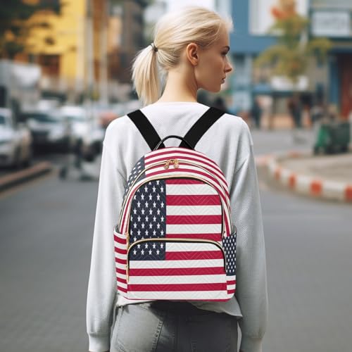 Image of ALAZA Hipster American Flag Women Backpack Purse Ladies Fashion Shoulder Bag Daypack Travel Bag 7.5L