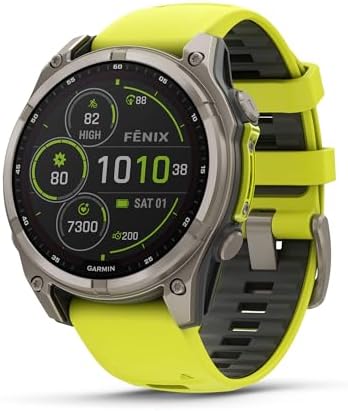 Garmin Fenix 8 47mm Solar Sapphire Titanium Smartwatch - Best Multisport GPS for Runners & Hikers