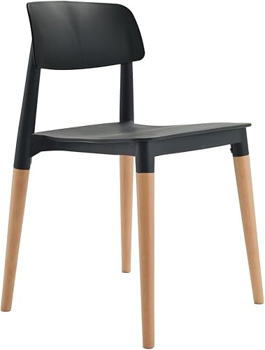 Miniatura 4 de Bel Dining Bistro Cafe Style - Juego de 2 sillas auxiliares minimalistas modernas (negro)