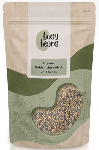 Organic Golden Linseeds & Chia Seeds - by Busy Beans Organic (500g)