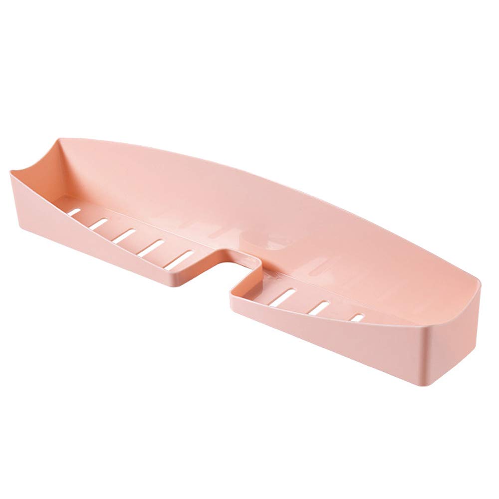AIYoo Wall Mounted Shower Caddies Bathroom Shlef Stronge Plastic Shower Tension Pole Caddy Adhesive No Drilling Shower Shelf