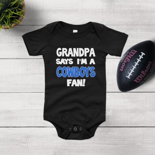 NanyCrafts' Grandpa Says I'm a Cowboys Fan Baby Bodysuit, Baby Cowboys Fan3