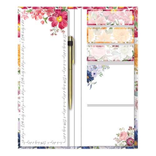 Image of Punch Studio Notable Florals, Floral Hardcover Notefolio With Bungee, 40 Pages With Sticky Notepads (50413)
