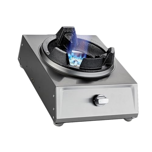 Cuisinière À Gaz 1 Brûleur, Cuisinière Simple À Feu Féroce En Acier Inoxydable 40KW, Cuisinière À Gaz Liquéfiée De Bureau Domestique, Réglable À Plusieurs Vitesses, For À Domicile(Style 2)