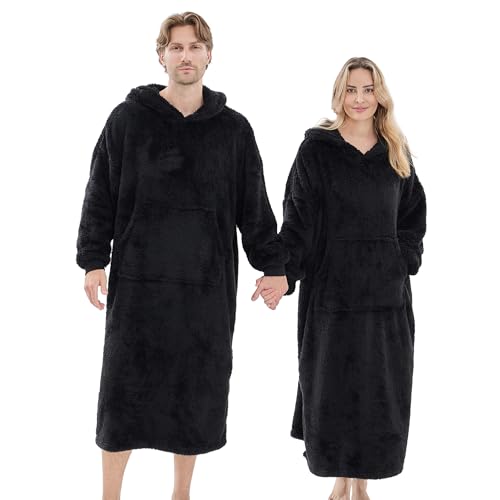PJGGZ Fleece Wearable Blanket Hoodie – Affordable Adult Oversized