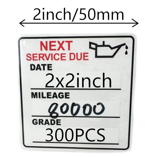 Image of Oil Change Stickers,300pcs 2x2 inch Oil Change Stickers for windscreen - Easy to use and Remove