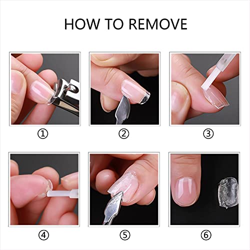500Pcs Stiletto Nail Tips Full Cover Clear Fake Nail Tips For Acrylic Nails #TOP6