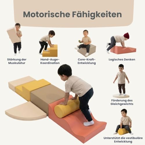 IGLU SOFT PLAY Explorer Set 6-teilig Kletterblöcke (Pastel Autumn) – Ansicht 2