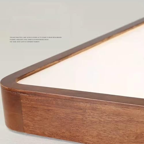 Plafonnier LED carré en bois avec diffuseur acrylique antireflet