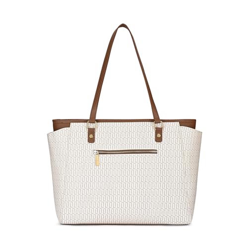 Image of Lavie Luxe Women's Monogram Addie Laptop Tote Handbag | Fits Upto 14 Inch Laptop | Laptop Bag for Work | Ladies Purse | Stylish Shoulder Bag | Gift For Women