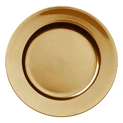 Assiette de présentation Diamètre : 33 cm - En plastique - Idéale pour décoration de table - Doré