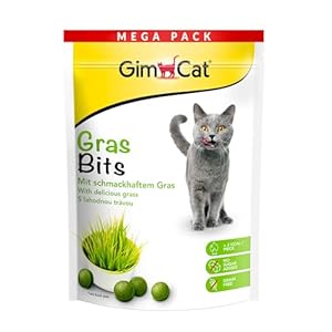 GimCat Gras Bits – Getreidefreier und vitaminreicher Katzensnack mit echtem Gras – 1 Beutel (1 x 425 g)