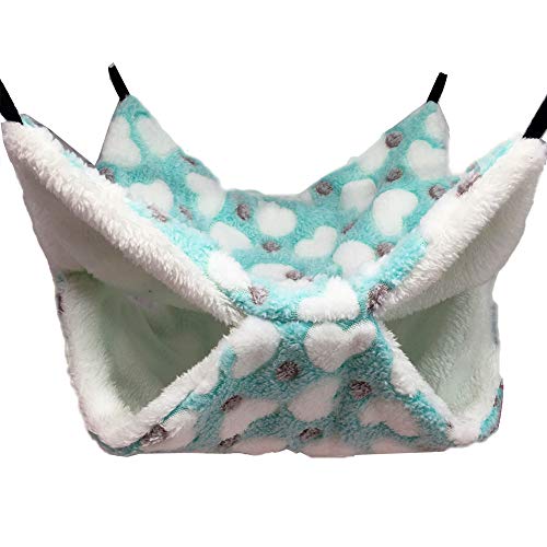 LXTaoler Hamac pour petit animal de compagnie, hamac pour chinchilla, écureuils, autres petits animaux, 34 x 34 cm (L x l)(vert）