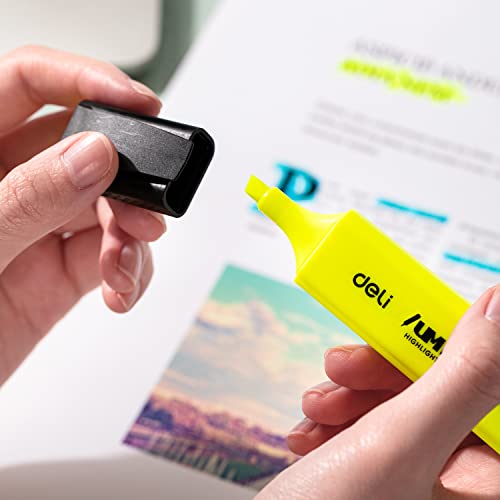 Deli Jumbo Highlighter Set Chisel tip: 1~5mm Assorted 6 pcs