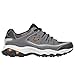 Skechers Men's Afterburn M. Fit Fashion Sneakers – Leather Upper, Memory Foam Insole, Rubber Outsole, Charcoal/Gray, 9.5