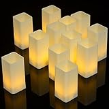 Nota: las velas son de color blanco, pero las luces son de color blanco cálido. Dimensiones de las velas: diámetro de 3,6 cm, altura de 7,6 cm.
