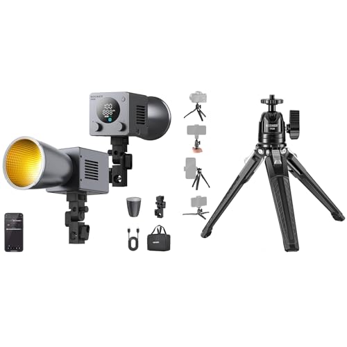 Image of NEEWER HB60B 60W Mini LED Video Light with 50Wh Battery /100W PD Fast Charging APP /2.4G Control /NFC + TP29 Mini Metal Table Tripod with 360 Ball Head for Camera Mobile Phone Action Cam
