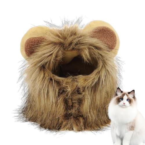 Peruca de juba de leão para animais de estimação, chapéu de gato juba de leão,Peruca de juba de leão