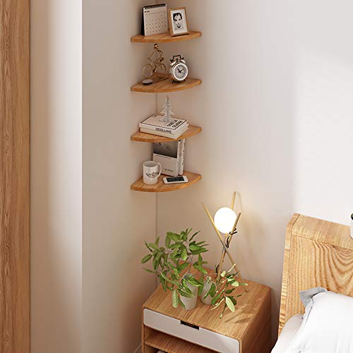 Étagère d'angle murale bois résolvant le manque de place, lot de 5 - 6