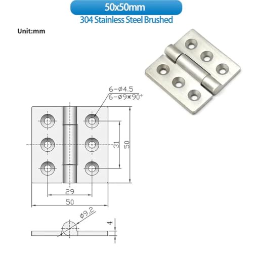 Charnière pliante en acier inoxydable 304 résistante lot de 4 - 3