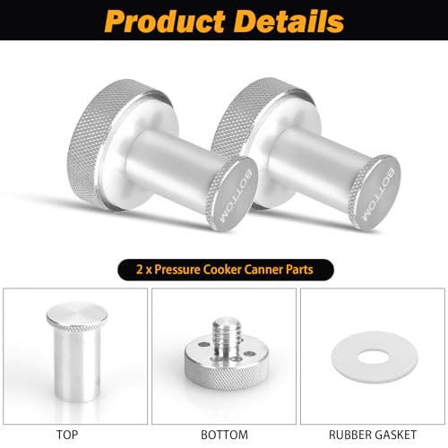Pressure Cooker Canner Parts Replacement Presto, Pressure Cooker Air Vent Cover/Lock 23 Quart 409A 16QT - 2 Pack, Silver - Thumbnail 6