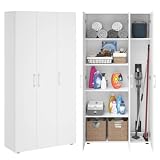 Bellamio Apol Besenschrank 90 cm breit, Weiß, Staubsaugerfach...