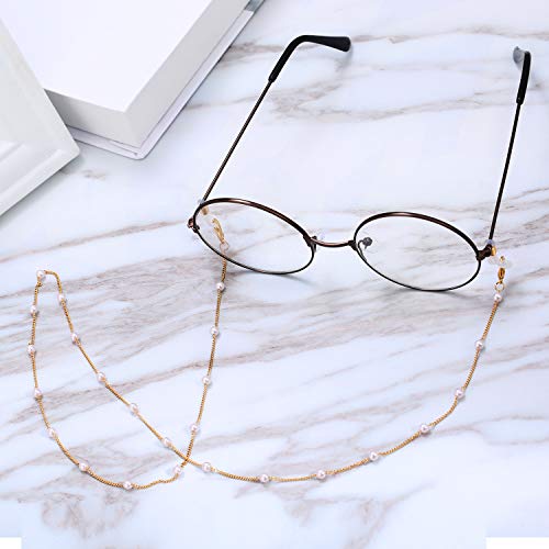 Frienda 6 Pieces Eyeglass Chains Elegant Eyewear Retainer Beaded Eyeglass String Holder Glasses Strap (Silicone Buckle Style) #TOP3