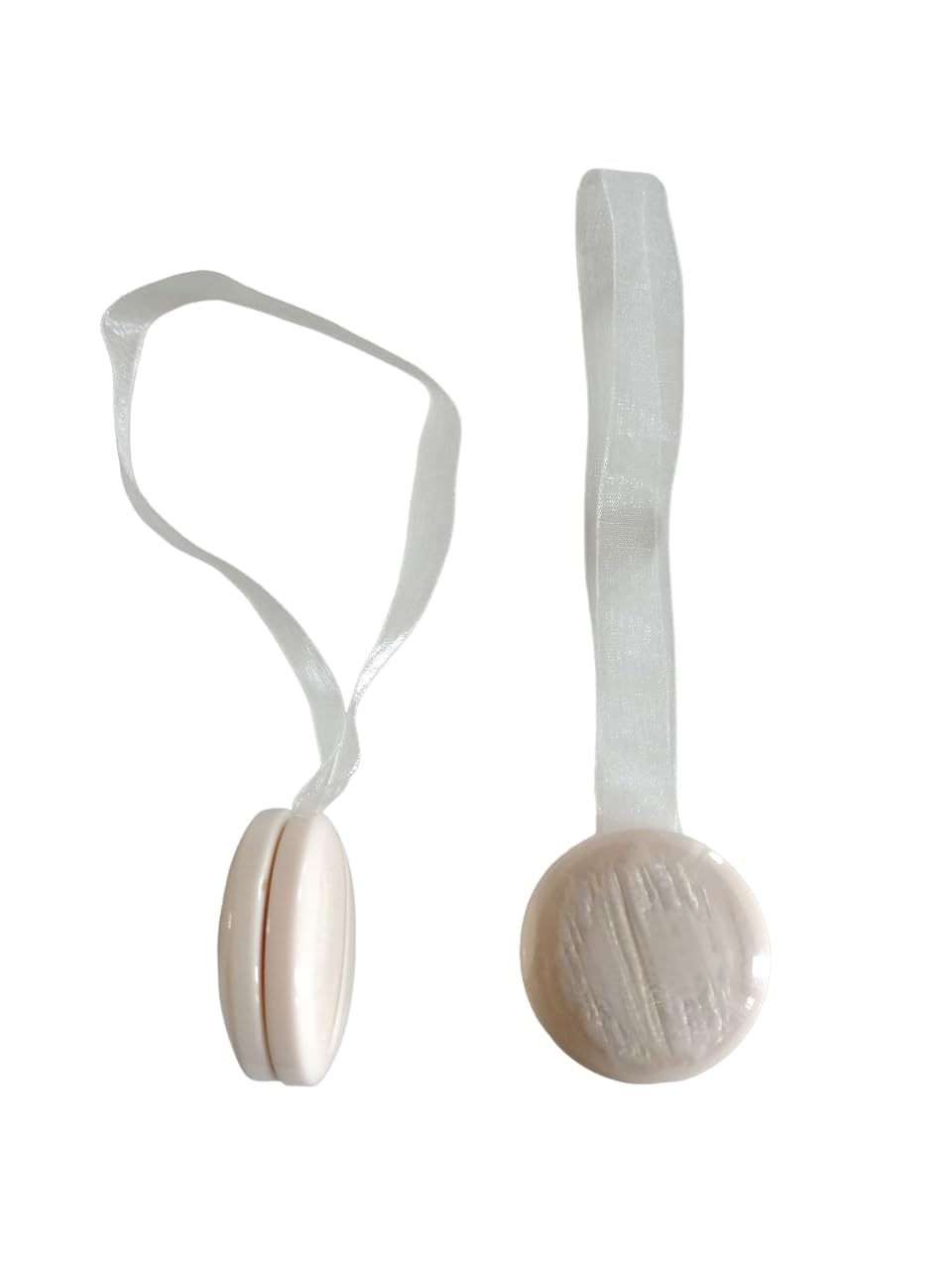 Calamite per Tende Coppia Forma Tonda Cangiante Beige
