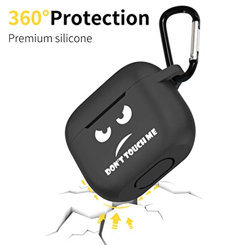 Airpods 3 Case Cover 2021,Cacoe Silicone Case Cover For Airpods 3Rd Generation,Black Protective Skin Airpod 3 Gen Cases Shockproof Air Pod Cute Funny Print Accessories With Keychain #TOP1