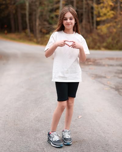 Stelle Girls 4"/8" Volleyball Shorts Youth Bike Shorts Athletic Yoga Dance Gymnastics Compression Shorts with Pockets4