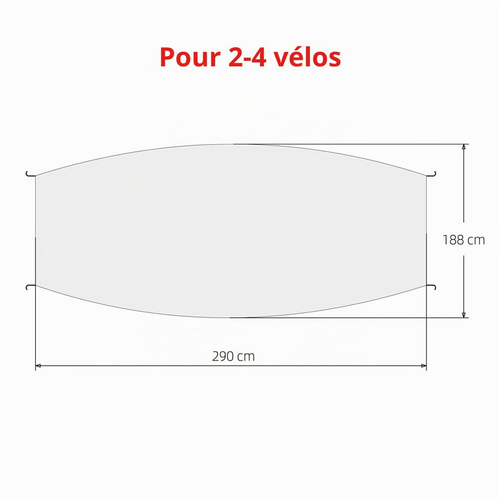 Housse de vélo Housse de Protection pour vélo Sac de Panneau d'avertissement avec kit de Fixation pour Panneau d'avertissement de Camping-Car Taille XXL 2-3 vélos