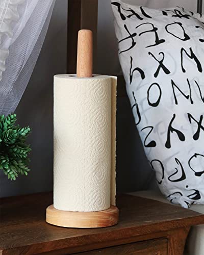 Kitchlife Wooden Paper Towel Holder Countertop, Upgraded Size For Jumbo Roll - Solid Beechwood Jumbo Roll Holder With Anti-Skid Base #TOP3