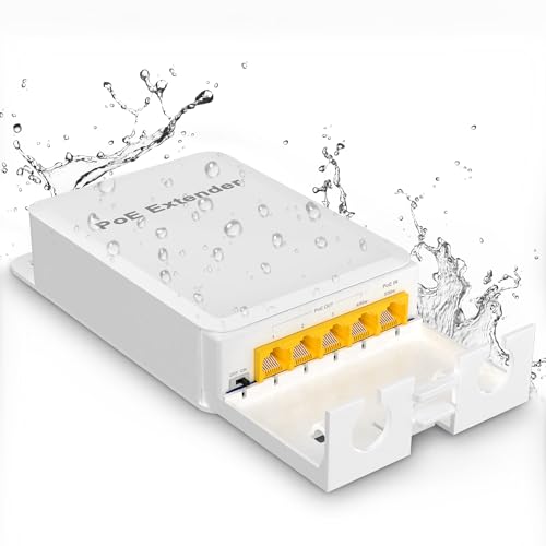 Image of Outdoor Gigabit PoE Extender 1 in 4 Out, NICGIGA 5 Port 802.3af /at /bt PoE Waterproof Repeater, Vlan, Extend 100 Meters(328 ft), Power Over Ethernet PoE Splitter.