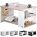 Produktbild Casaria® Couchtisch Holz Weiß Eiche mit Stauraum 2 Fächer Wohnzimmertisch 90x60x50cm Kratzfest 50kg Belastbar Eckig Ablage Beistelltisch Sofa Couch