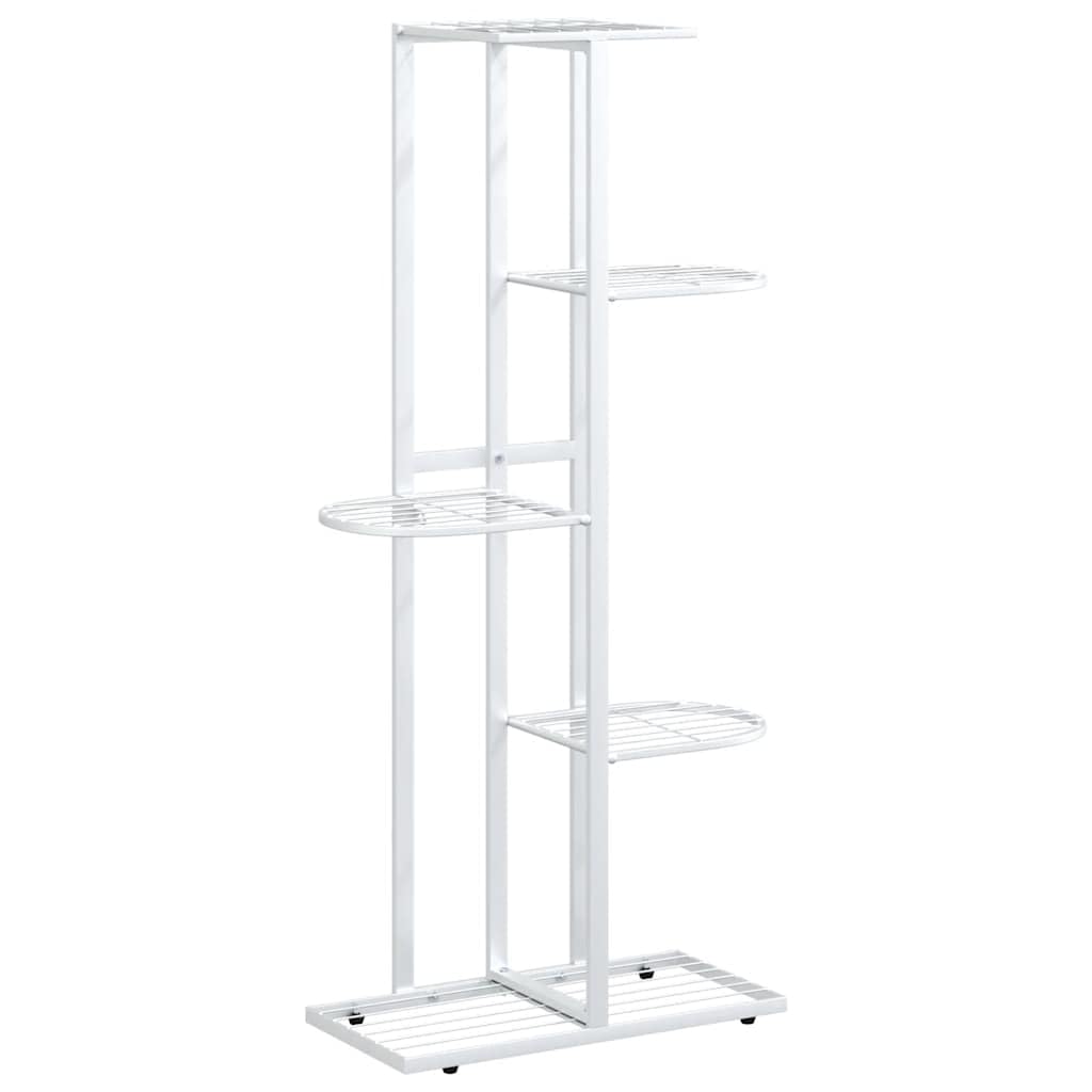 Support à fleurs en métal blanc à 5 étages de 98 cm pour salon