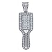 Pendentif rouleau anti-peluches en argent sterling 925 et zircone cubique pour femme - Mesure 36,9 x 10,9 m