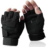 OMGAI fingerlose Handschuhe für das Radfahren, schwarz, Herren, schwarz, Large
