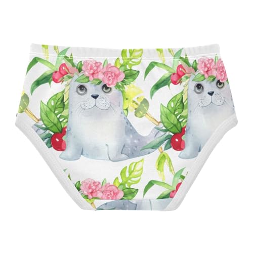 Stylish Girls Underwear Toddler 2t Cotton Panties for Girl Cute Cartoon Seals Flower Kids Briefs Undies2