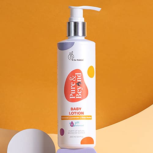 R for Rabbit Baby Lotion 200ml Pure & Beyond Body Moisturizing Lotion, Ph 5.5 Suits New born Sensitive Skin, Mild & Gentle, with Oatmeal & Shea butter