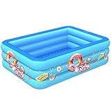 XIAOKEKE Piscina Inflable para Nadar, Piscina para Niños, Piscina Rectangular sobre El Suelo, Regalos para Fiestas De Agua De Verano, Niños Pequeños, Niños, Adultos,Azul,120cm