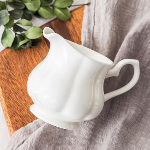 Azucarero de cerámica blanco de 230ml con asa ideal para mesas de postres y cafeterías modernas 6